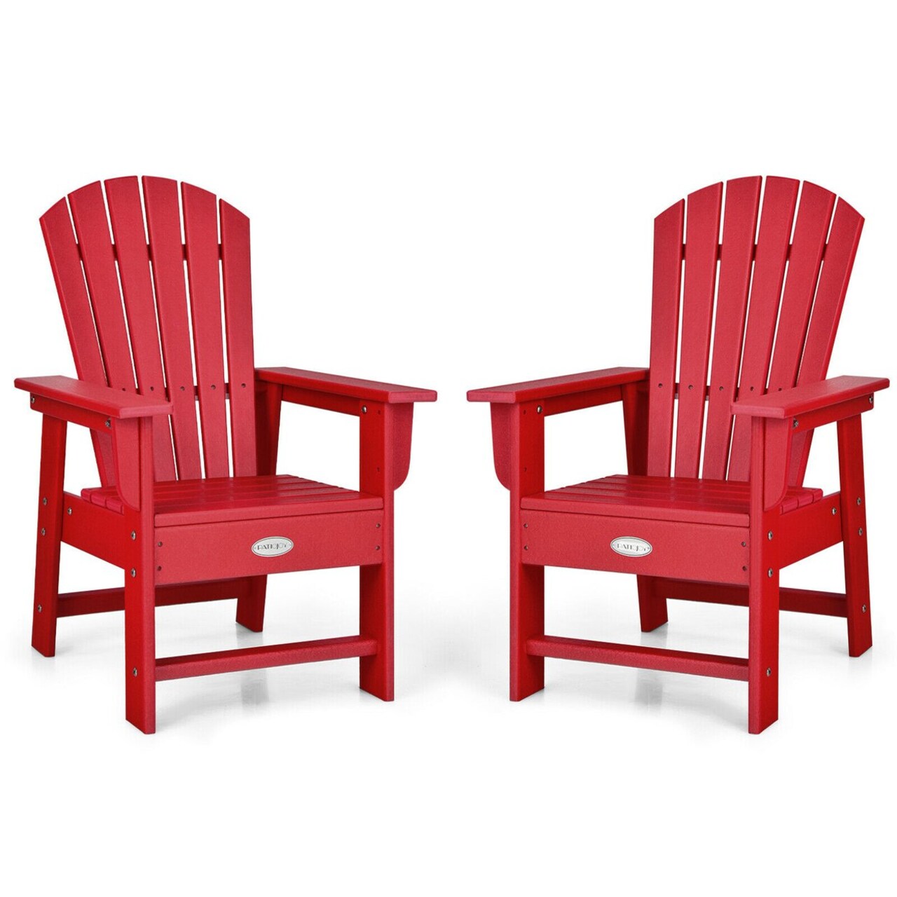 Set Of 2 Kids Patio Adirondack Chair Armchair Weather Resistance Outdoor Chair
